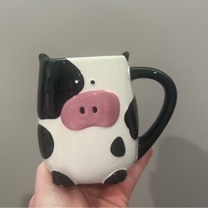 Tag Novelty Black and White Cow-Shaped Coffee Mug Collectible